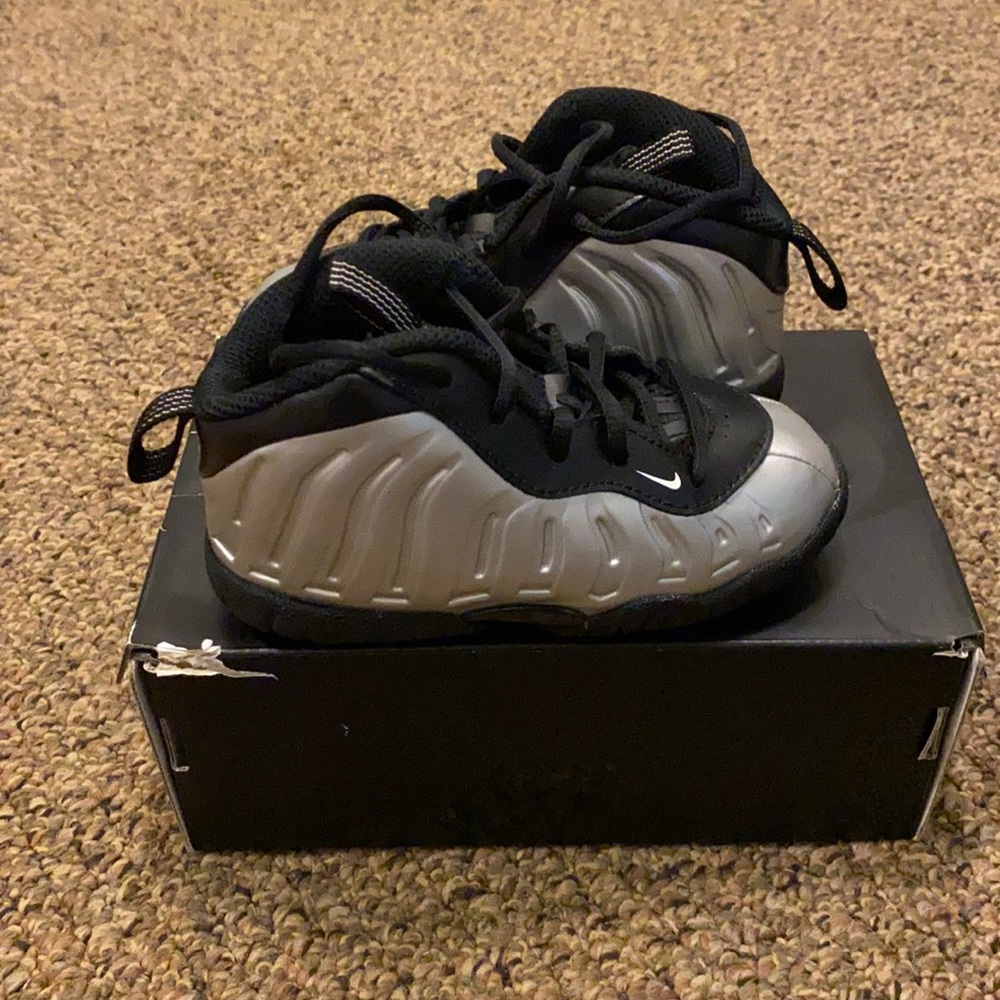 Size 7 Silver Nike Foamposite For Toddlers